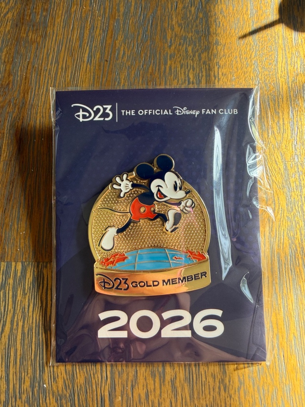 Disney D23 2026 Gold Member Mickey Mouse Pin - Blue, Red, Gold, Black, White